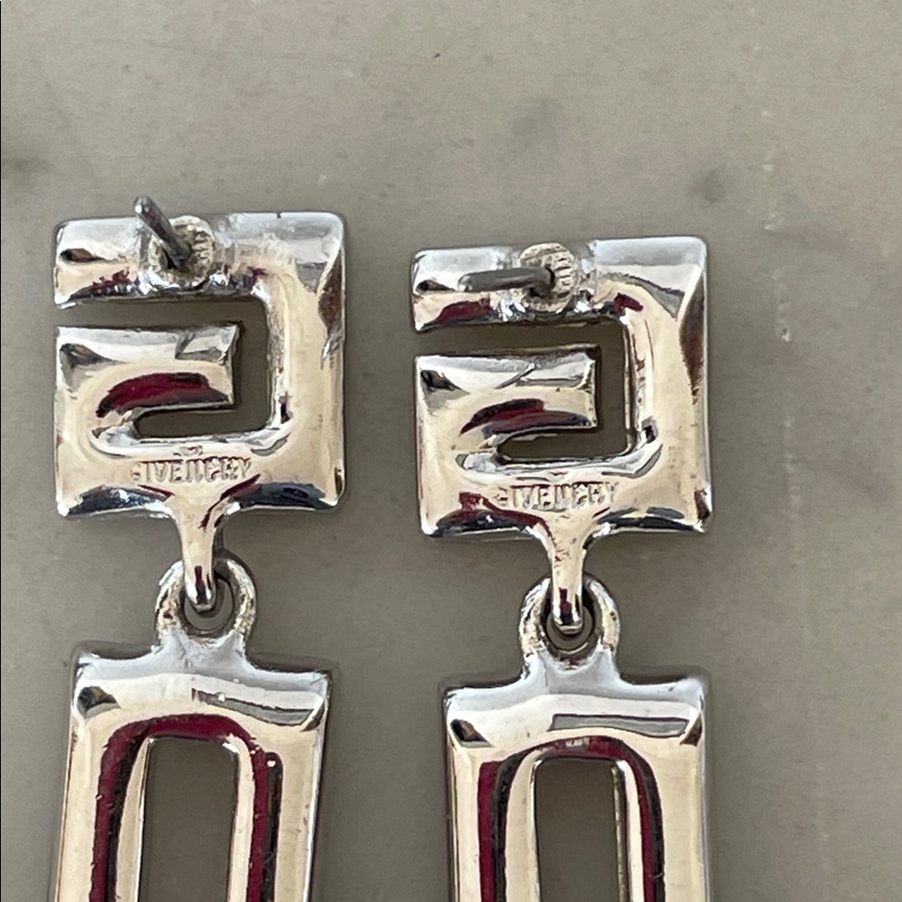 GIVENCHY G Logo Susan Caplan Silver Crystal Drop Post Statement Earrings - Picture 14 of 17